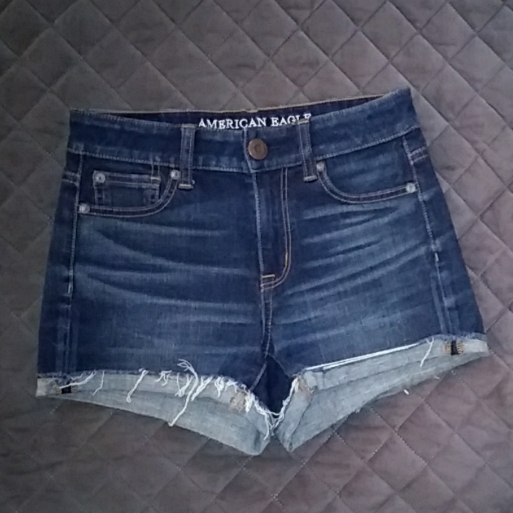 American Eagle high rise jean shorts, size 0